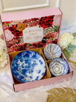 Flower Gift Box Asagao Bowl & Plate Ceramic Hamper | Piring Keramik