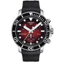 TISSOT 天梭 官方授權 Seastar 1000 海洋之星300米潛水石英計時手錶 送禮首選-紅/45.5mm T1204171742100