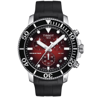 TISSOT 天梭 官方授權 Seastar 1000 海洋之星300米潛水石英計時手錶 母親節送禮首選-紅/45.5mm T1204171742100