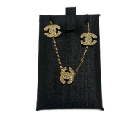 (Pre-Owned) Chanel Vintage Tri-C with Rhinestones Bracelet