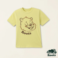 【Roots】Roots大童-擁抱真我系列 動物圖案有機棉短袖T恤(菊苣黃)