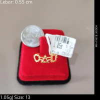 Emas 916,Cincin Squid Game 0.55cm Design:7739<X0DDA>91613(M9)-Size: 13