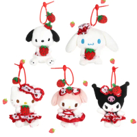 【SANRIO 三麗鷗】母親節禮物 草莓系列大耳狗酷洛米凱蒂貓玩偶包包吊飾帕恰狗美樂蒂Kitty鑰匙圈娃娃(生日禮