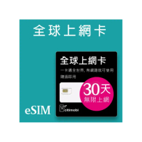 【citimobi】eSIM全球多國30天吃到飽1GB日高速流量(網卡 上網 網路 eSIM 以色列 土耳其 摩洛哥)