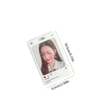 Acrylic Kpop Photocard Holder Unique Heart ID Card Cover Idol Photos Card Cover Access Card Protective Case Key Chain Student