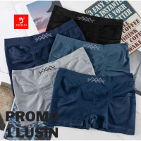 Yooyi Celana Dalam Boxer Pria 1 Lusinan 6 / 12 Pcs Dewasa Lelaki Elastis Nyaman Mid Waist Sexy hitam