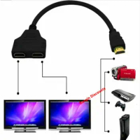 RYRA HDMI-compatible Splitter 1 Input Male To 2 Output Female Port Cable Adapter Converter 1080P Multi Screen Display Cable