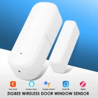 Tuya Smart Door Sensor Zigbee WiFi Smart Window Sensor Alarm Detector Independent Magnetic Sensor Work With Alexa