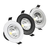 COB LED Downlight Spot Light 3W 5W 7W 10W Dimmable 220V Black Silver White Finish