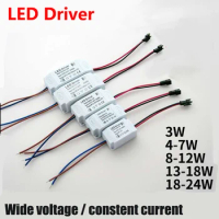 LED Driver 3W 4-7W 8-12W 15-18W 18-24W For LEDs Power Supply Unit AC90-265V 50/60Hz Lighting Transformers For LED Power Lights.