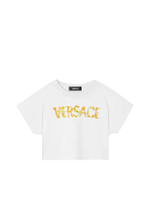 เสื้อยืดเด็กโตผู้หญิง Versace Logo สีขาว