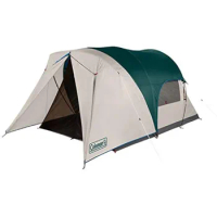Coleman Cabin Camping Tent with Screened Porch, 4/6 Person Weatherproof Tent with Enclosed Screened Porch Option