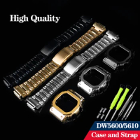 High Quality Modified Stainless Steel Strap Case For Casio DW-5600 DW5600/5610 GW-B5600 GWM5610 Set Metal Watchband Bezel Tools