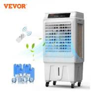 VEVOR Evaporative Air Cooler Oscillating Swamp Cooler with Adjustable 3 Speeds and 12 H Timer Portable for Indoor Outdoor Use