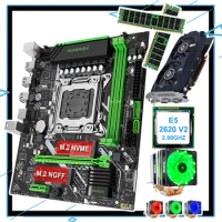 HUANANZHI X79-6M M-ATX Motherboard Bundle CPU Xeon E5 2620 V2 6 Heatpipes CPU Cooler 2*16G 32G RAM RECC Video Card GTX750TI 2G