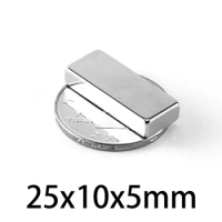 5pcs 25mm*10mm*5mm Cuboid Magnet Strong 25x10x5mm block crafts Magnets NdFeB magnetic NdFeB micro Magnets 25*10*5mm