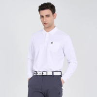 【Munsingwear】官方直營 企鵝牌 男款白色日本製簡約舒適長袖POLO衫 MGUT2B51