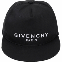 GIVENCHY PARIS 品牌字母刺繡帆布棒球帽(黑色)