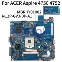 KoCoQin Laptop motherboard For ACER Aspire 4750 4752G 4755G Mainboard MBRHY01002 48.4IQ01.041 HM65 N12P-GV3-0P-A1