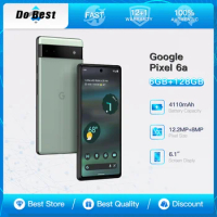 Original Google Pixel 6a 6A 5G Mobile Phone 6.1" 6GB RAM 128GB ROM NFC 12.2MP+12MP+8MP Google Tensor OctaCore Android SmartPhone