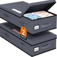 內地直送 - 衣服收納床底帶蓋可折疊衣櫃收納毛毯玩具布藝儲物箱收納盒