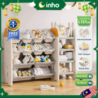 Hot Sale INHO L66-121cm (4 Layers) Cute toon Design Children Bookshelf Toy Storage Organizer Rack Bi
