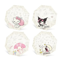 【SANRIO 三麗鷗】酷洛米自動三折便攜黑膠晴雨傘摺疊傘(防曬傘 陽傘)