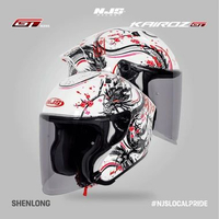 Helm NJS KAIROZ GT MOTIF SINGLE VISOR LIGHT SMOKE FREE SPOILER 3D - Helm Half Face Njs Shenlong/micr