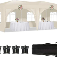 10'x20' Canopy Tent Heavy Duty Outdoor Pop Up Canopy with Sidewalls 4 Sandbags and Carrying Bag Enclosed Party Tent for Wedding