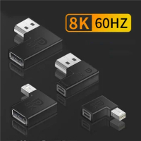 Xiwai Mini DisplayPort 1.4 Connector Mini DisplayPort to Mini DisplayPort 8K 60hz 4K 144hz 90 Degree Angled Adapter