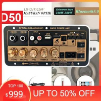 Temukan D50 Power Amplifier Board Papan Fiber Optical Audio Bluetooth Karaoke Stereo Subwoofer DIY A