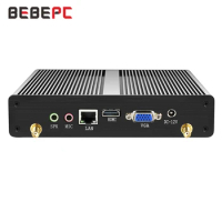 BEBEPC Fanless HTPC Mini PC Intel Core i3 7100U i5 4200U Celeron 2955U DDR3L Windows 10 Pro minipc Office Desktop Computer WiFi