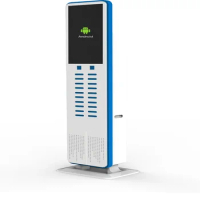 20-Slots Advertising OEM shared power bank station Powerbank vending machine with 23.8" HD LED Ad screen