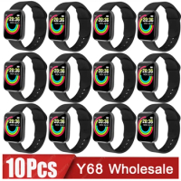 10pcs Wholesale Smartwatch D20 Men Women Smart Watch Y68 Fitness Tracker Sport Heart Rate Monitor Wristwatch Pro for IOS Android