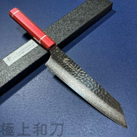 堺孝行 劍型牛刀 皇赤手柄 菜刀 萬用刀刀 33層大馬士革VG10 210mm 7988【極上和刀】【日本高品質菜刀】【領券滿額再折千5/31止】
