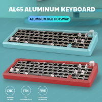Black Snake AL65 Sugar65 Mini Wired Custom Mechanical Keyboard Aluminum Kits TYPE-C Hot Swap RGB Gaming Gamer Keyboard With Knob