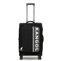 【KANGOL】英國袋鼠文青時尚布箱 行李箱 24吋