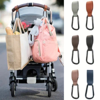 Baby Seat Handcart Hook with Velcro, Fashionable, Durable and Safe PU Leather Stroller Hook, Outdoor Electric Bike
