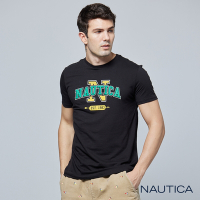 Nautica 男裝 品牌LOGO撞色設計短袖T恤-黑色