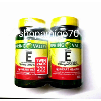 Set 2 hủ Viên uống Vitamin E làm đẹp da - Spring Valley Vitamin E Dietary Supplement, 180 mg (100viê