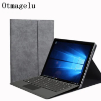 Tablet Case Bag For Surface Pro5/6 12.3'' Sleeve Waterproof Folding Stand PU Leather Cover For Surface Pro4 12.3'' Case Tablet