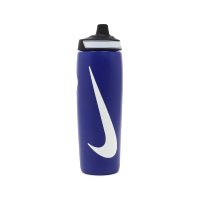 【NIKE 耐吉】水壺 Refuel Water Bottle 24 oz 深藍 白 可擠壓 單車 運動水壺(N100766649-224)