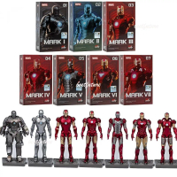 Tokoh aksi ZD-Iron Man, mainan 10cm, Mark 1, Mark 2, Mark 3-Mark 7, Iron Man, Mark Avenger, Marvel 1
