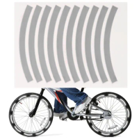 10pcs Adhesive Reflective Tape Cycling Safety Warning Sticker Bike Reflector Tape Strip for Car Bicycle Scooter Rim Decoration