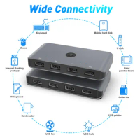 USB KVM Switch USB 3.0 2.0 Switcher KVM Switch for PC Keyboard Mouse Printer 4 Port Sharing 4 Devices HUB Converter USB Switch