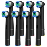 8x Replacement Toothbrush Heads Compatible with Oral-B Braun Professional Electric Brush Heads for Oral B Replacement Head Black