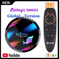 H96 MAX X3 Amlogic S905X3 Smart TV Box Android 9.0 8K Max 4GB RAM 64GB ROM Dual Wifi Media Player Set Top Box YouTube