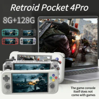 Retroid Pocket 4Pro Android Handheld Game Console 8G+128GB Handheld Game Station Console 4.7Inch Touch Screen WiFi 6.0 BT5.2
