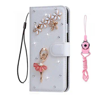 For Google Pixel 3A 4 5 XL Rhinestone Phone Case Wallet PU Leather Flip Protective Cover For Google Pixel 3A with 2 straps