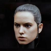 1/6 Movie Actress Star Rey Head Sculpt PVC Daisy Ridley Head Carved Model Fit 12'' Female Soldier Action Figure Body Dolls